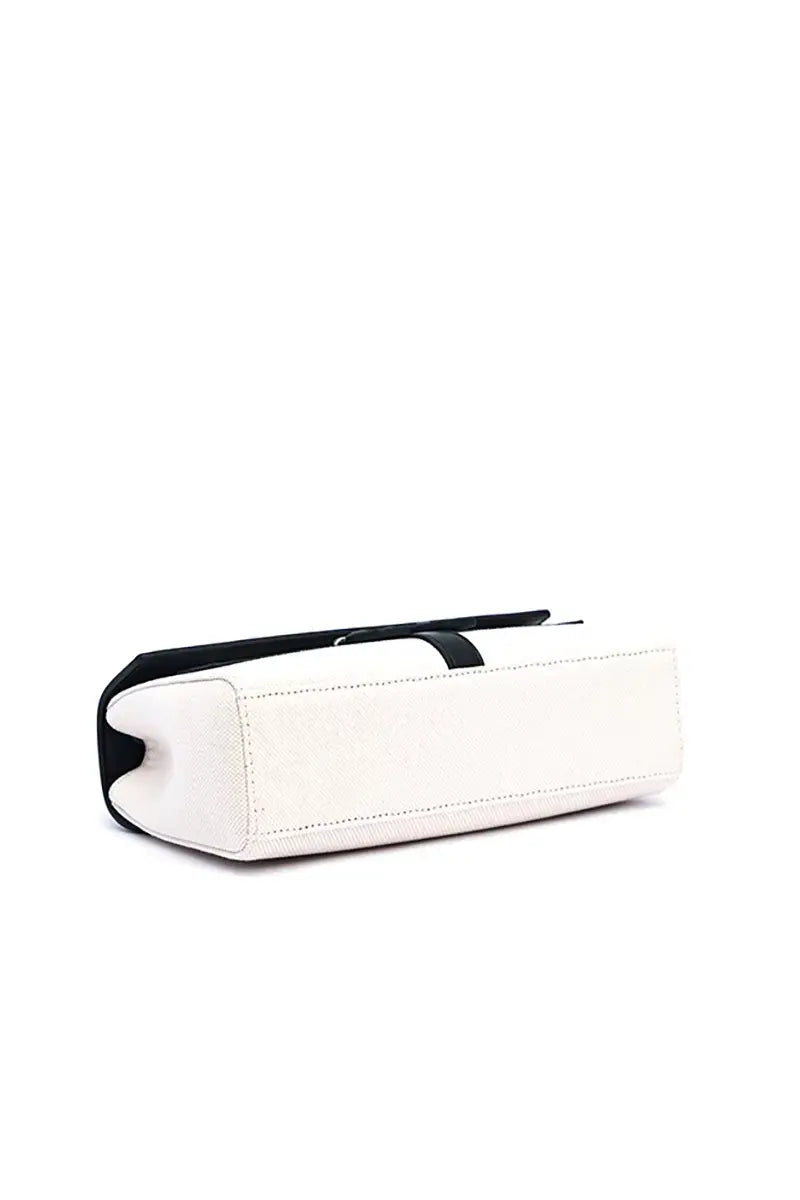 New Pebbled Leather & Canvas Shoulder Crossbody Tote