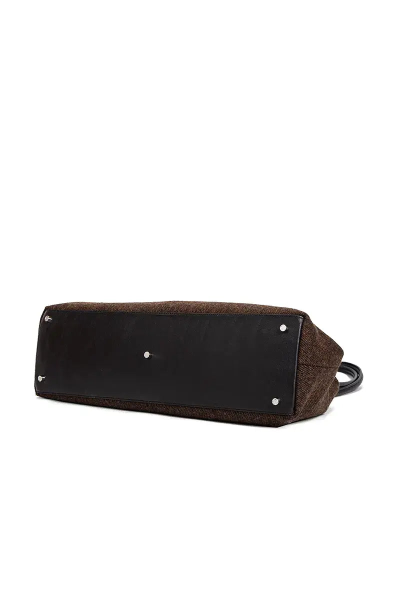 Woolen Shearling Top Handle Shoulder Crossbody Bag