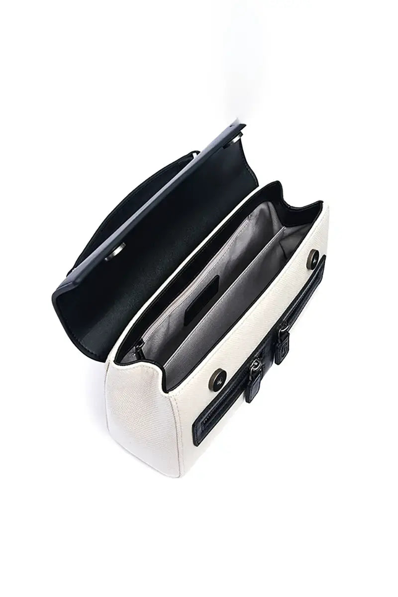 New Pebbled Leather & Canvas Shoulder Crossbody Tote