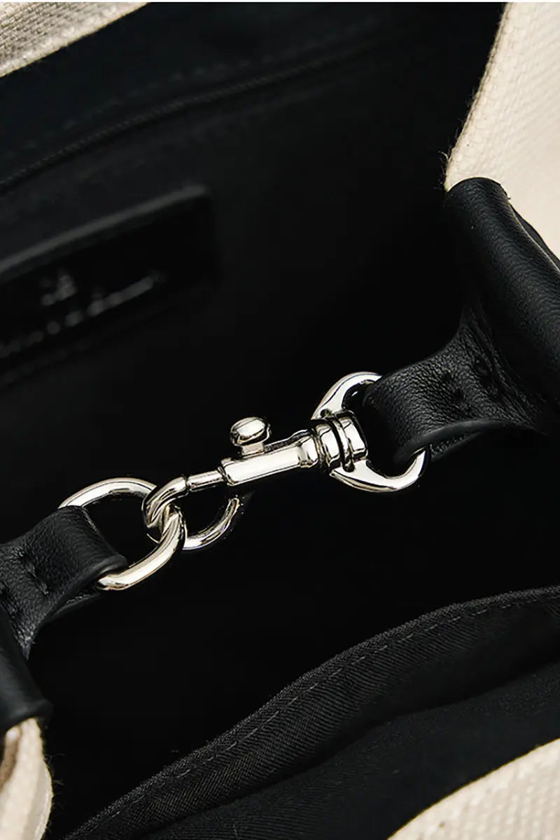 New High-End Letter Canvas Tote with Detachable Strap