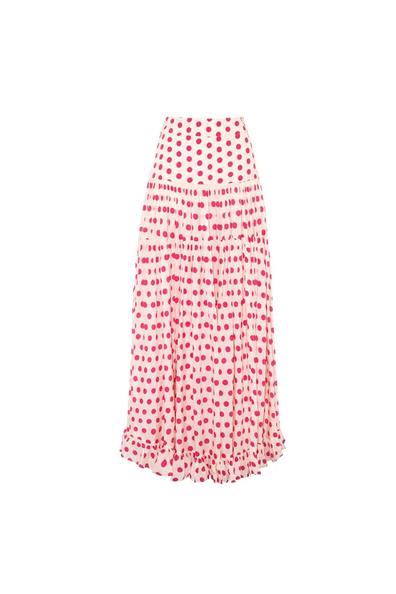 Pink Printed Skirted One-Piece Swimsuit Set