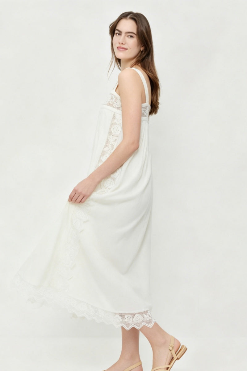 The Lace Linen Midi Dress