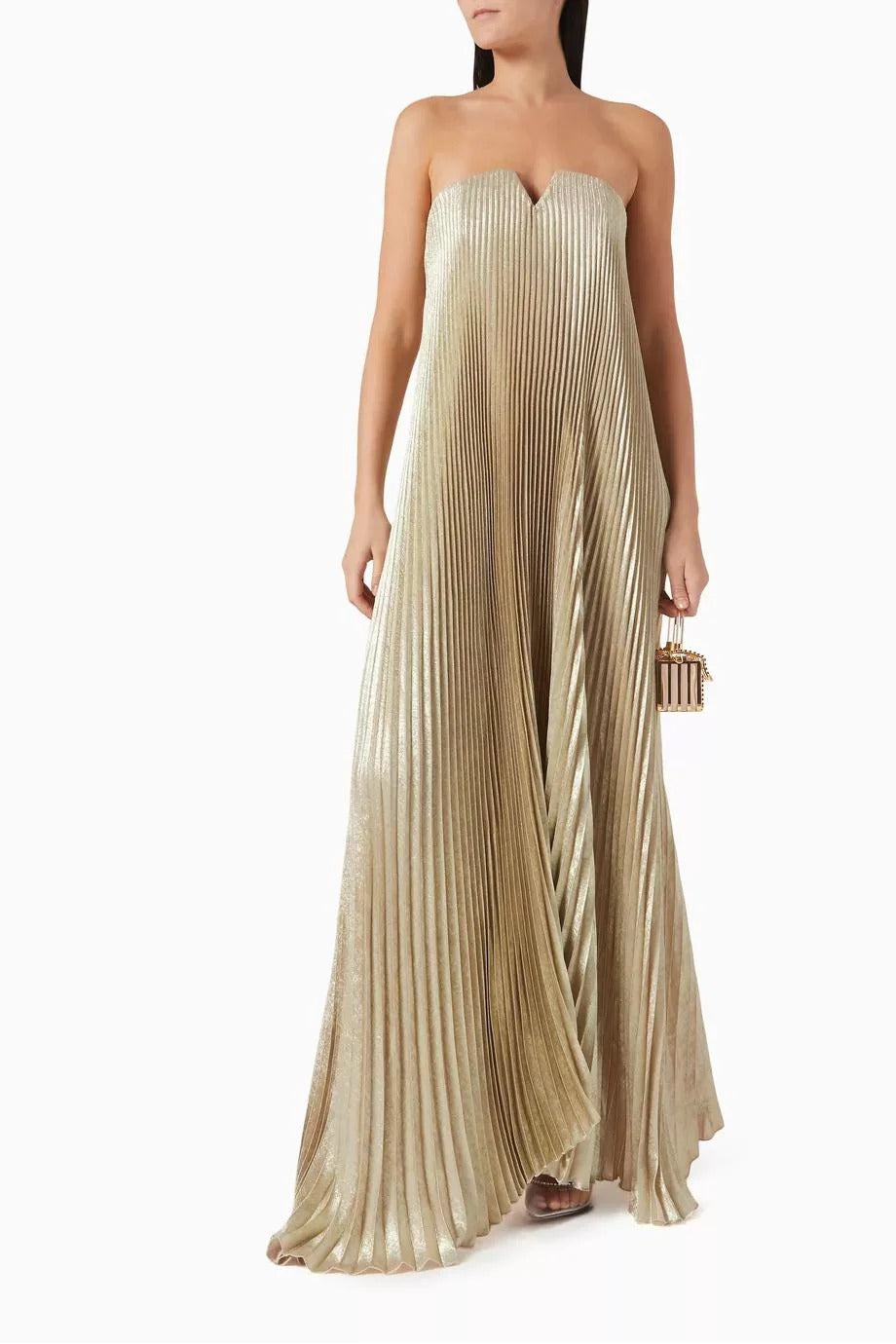 Orange Flower Sweetheart Maxi Dress