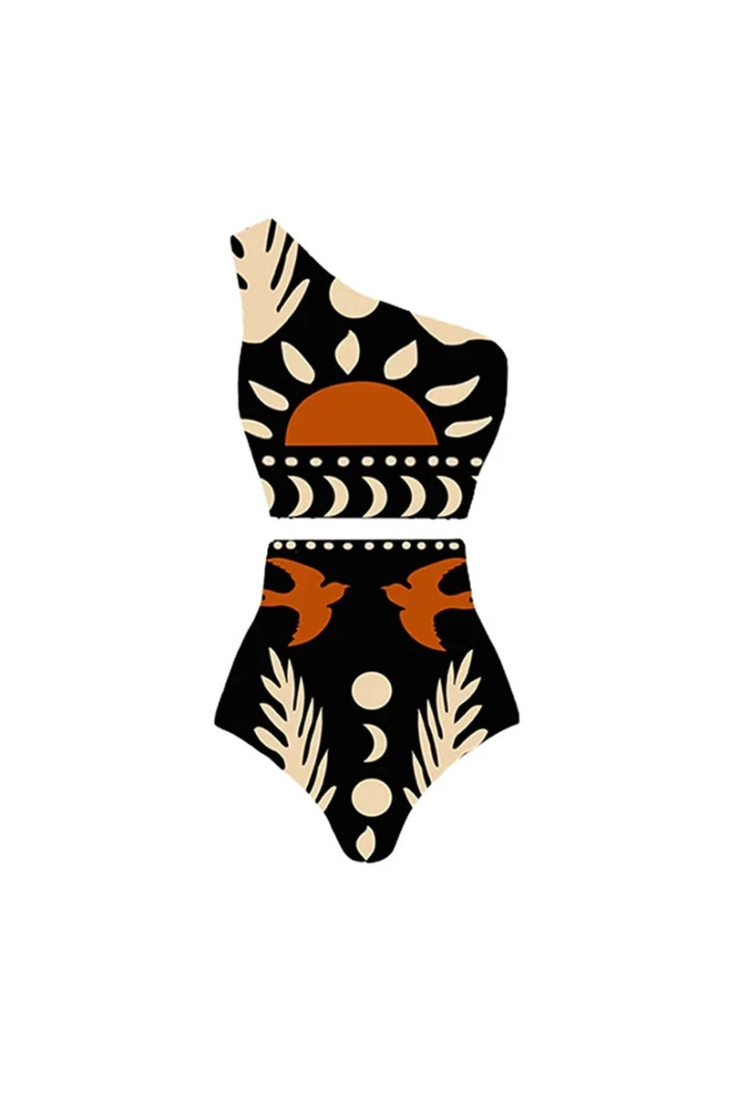 Printed High-Waist Bikini Set