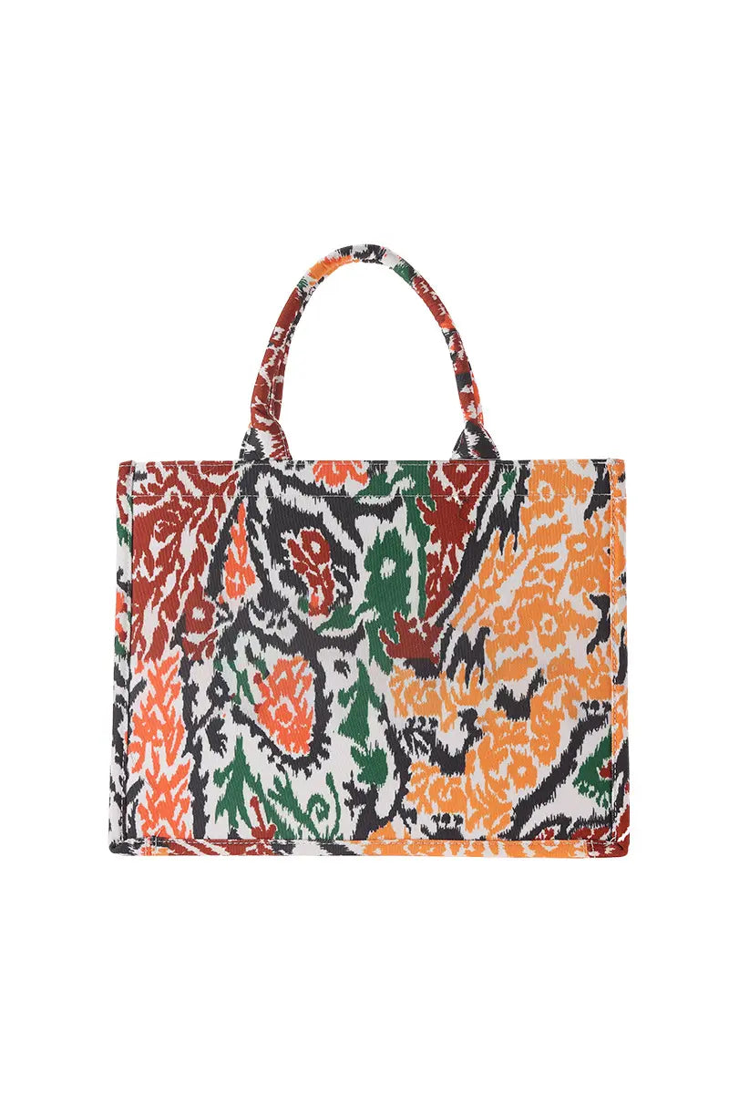 New Creative Canvas Tote Bag with Chinese-Inspired Print