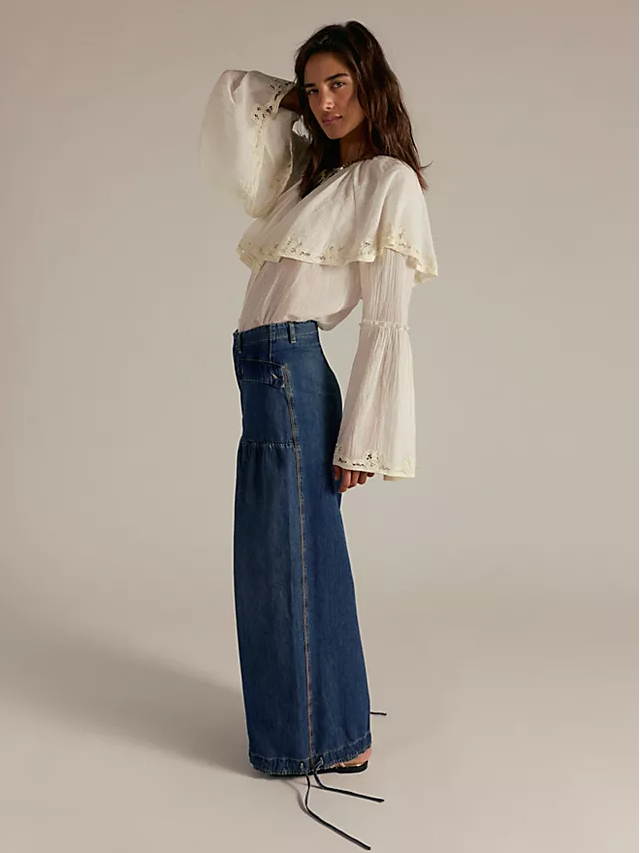 Navy Blue Strap Jeans