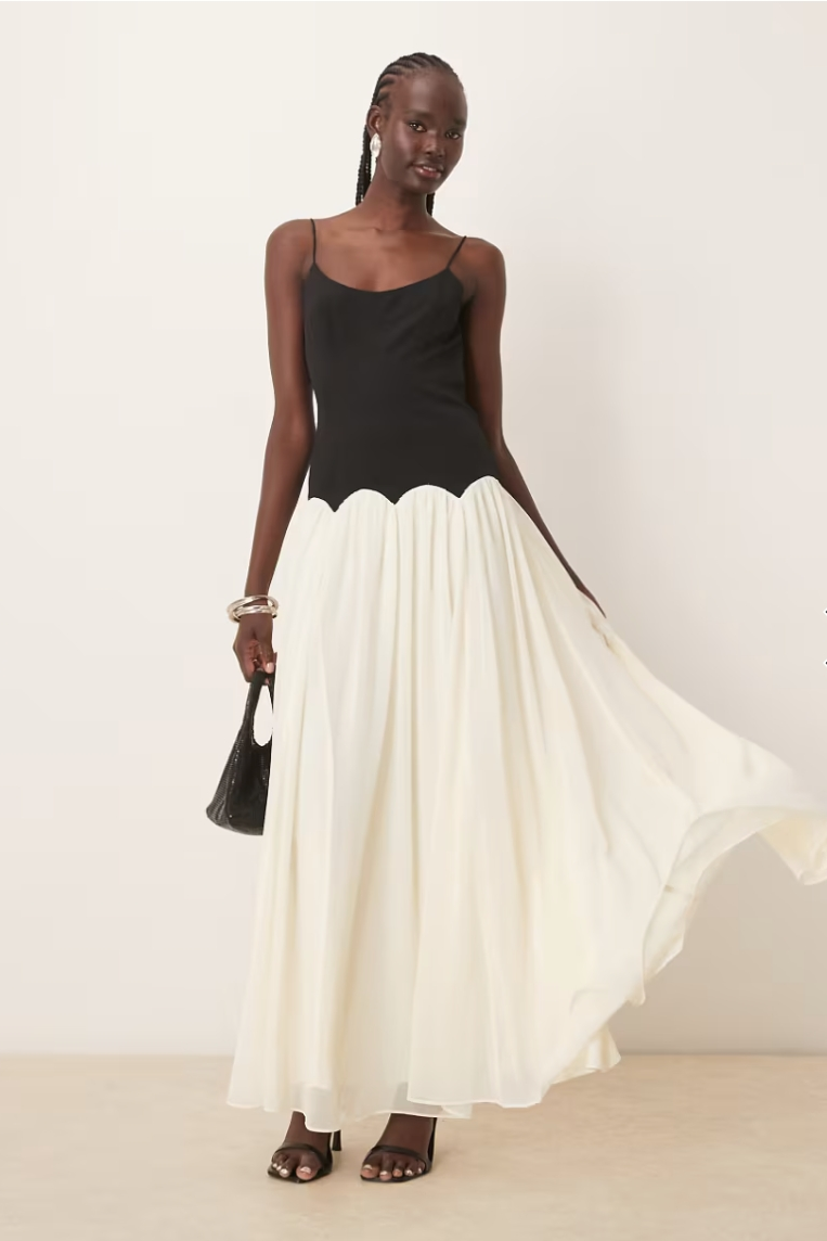 Anna Color Contrast Maxi Dress