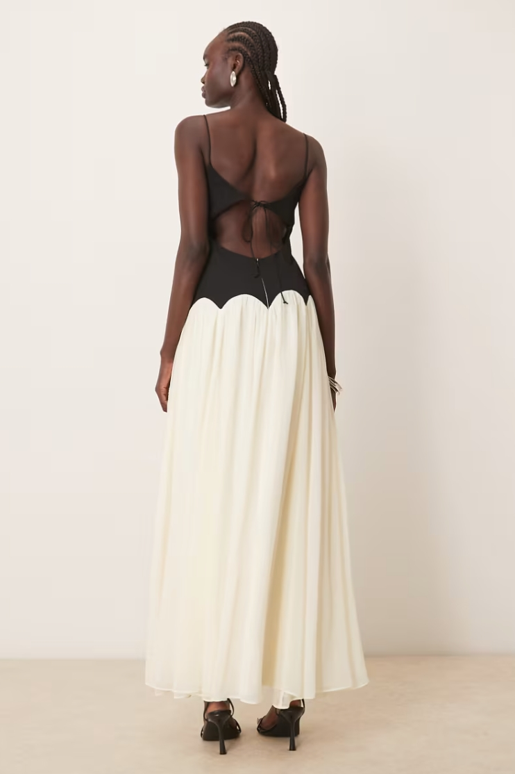 Anna Color Contrast Maxi Dress
