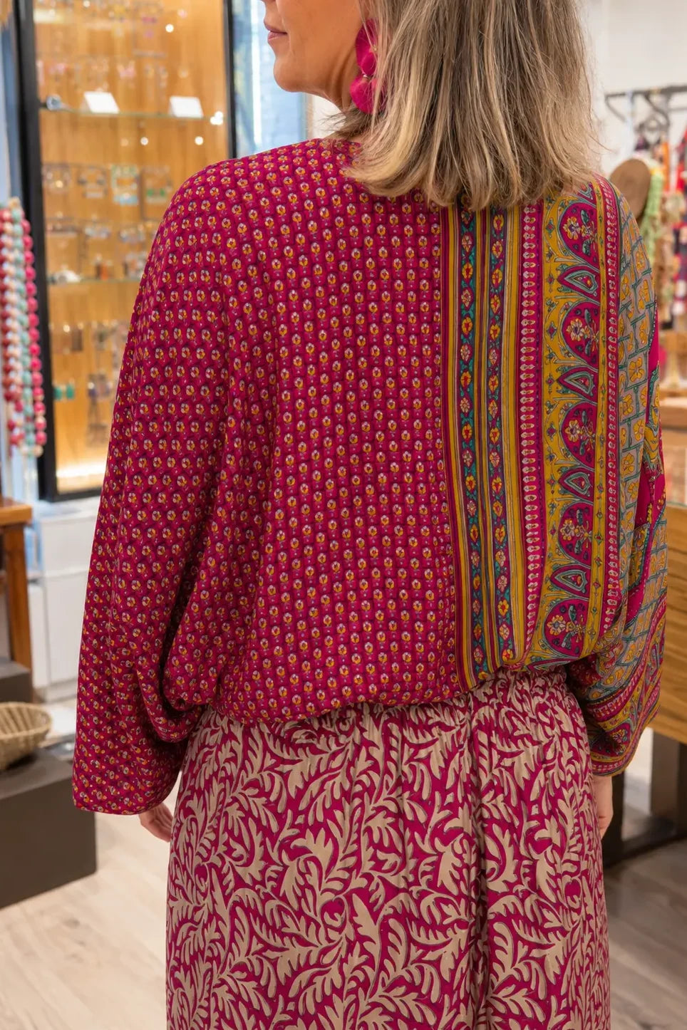 Bedrucktes Kimono-Midikleid