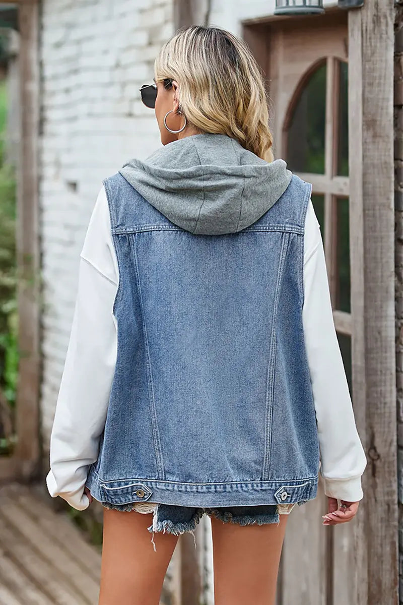 Loose-Fit Denim Vest Tank Top