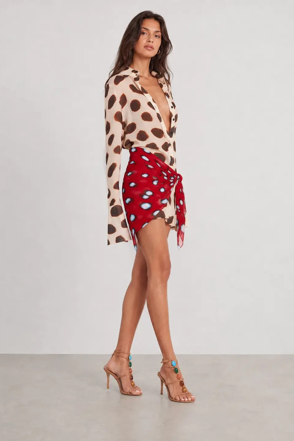 Spotted Shirt Wrap Set