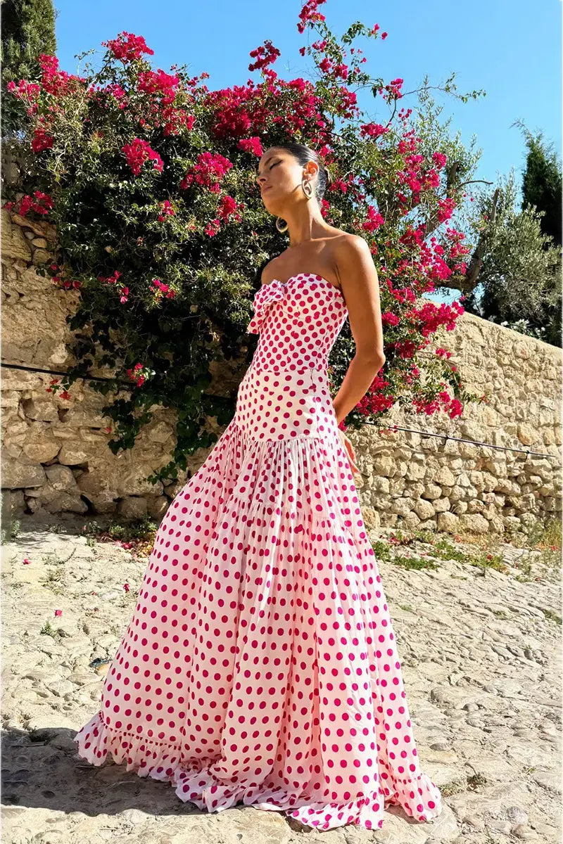 Ensemble maillot de bain une pièce à jupe imprimée rose