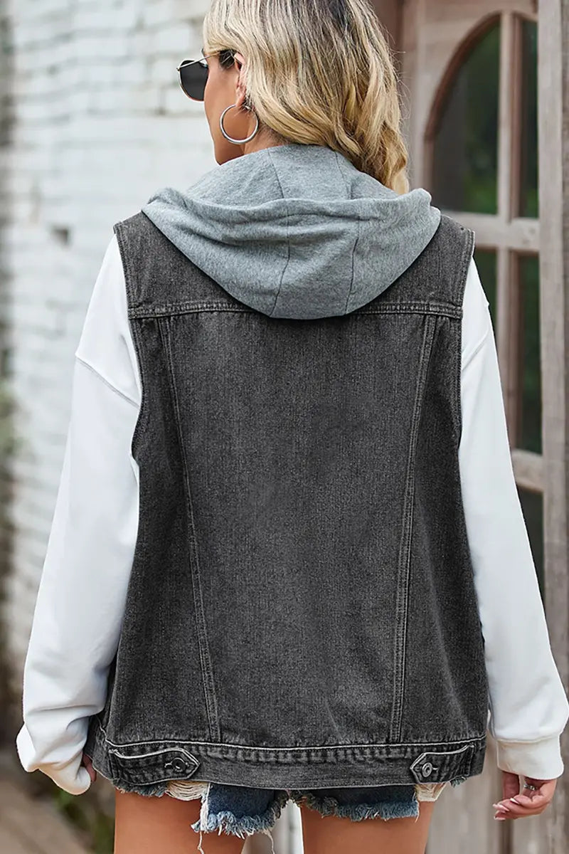 Loose-Fit Denim Vest Tank Top