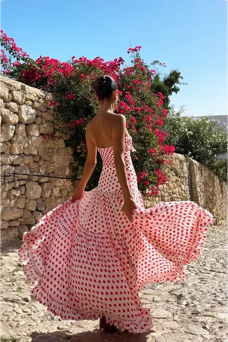Ensemble maillot de bain une pièce à jupe imprimée rose
