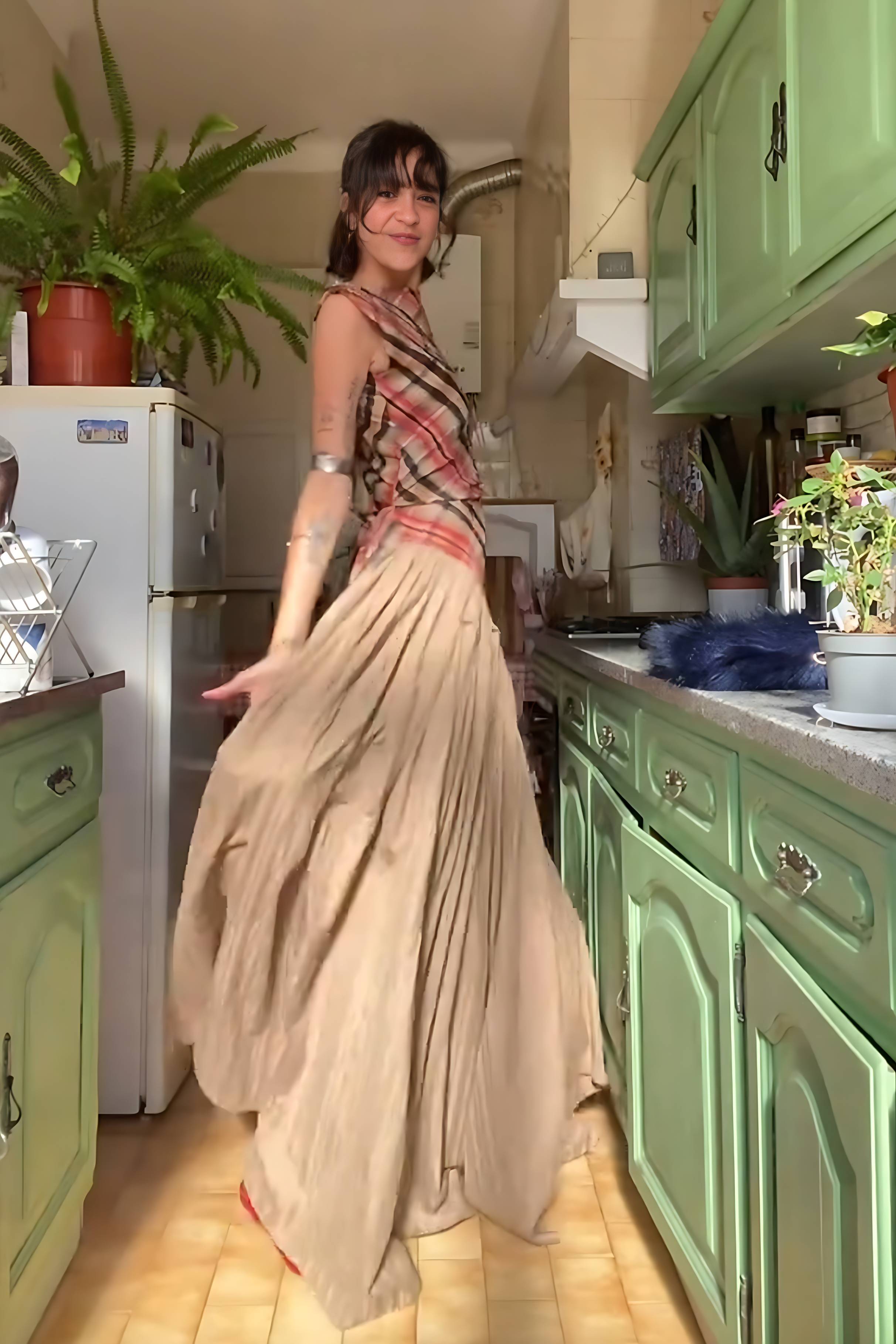 Vintage Plaid Maxi Dress