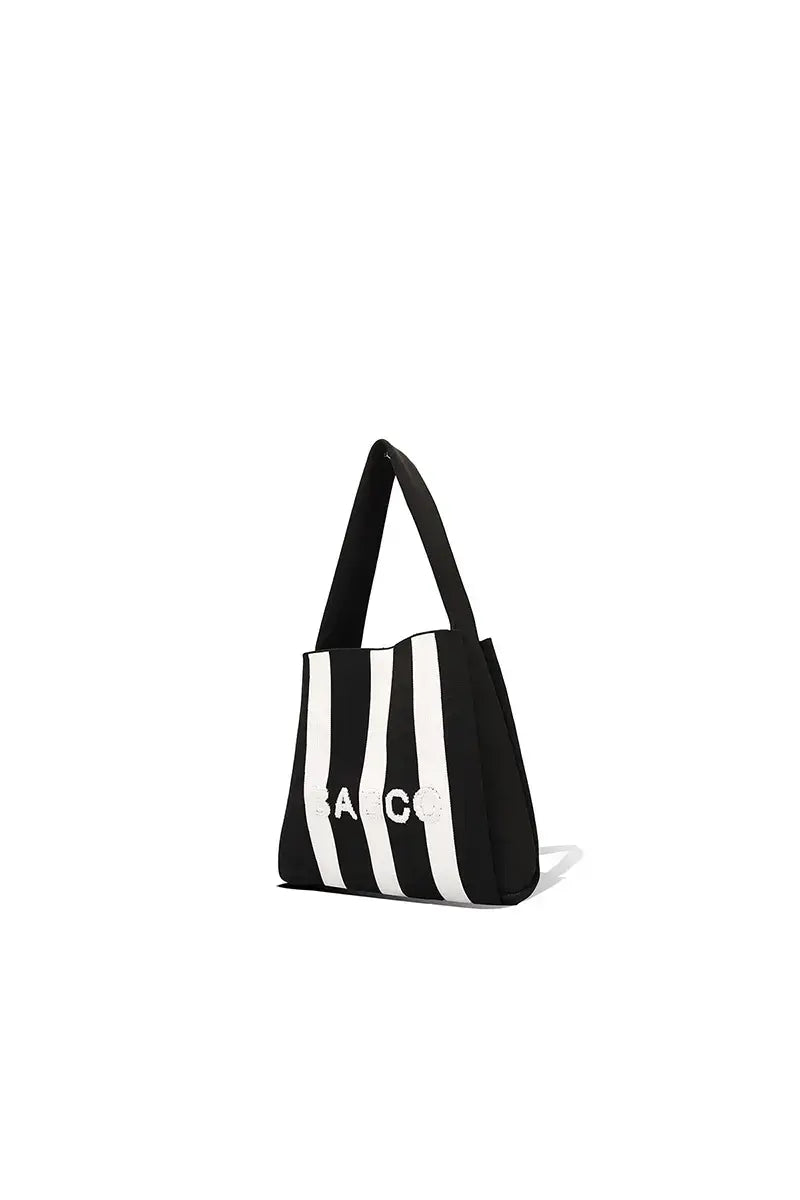 Colorblock Knit Tote Bag