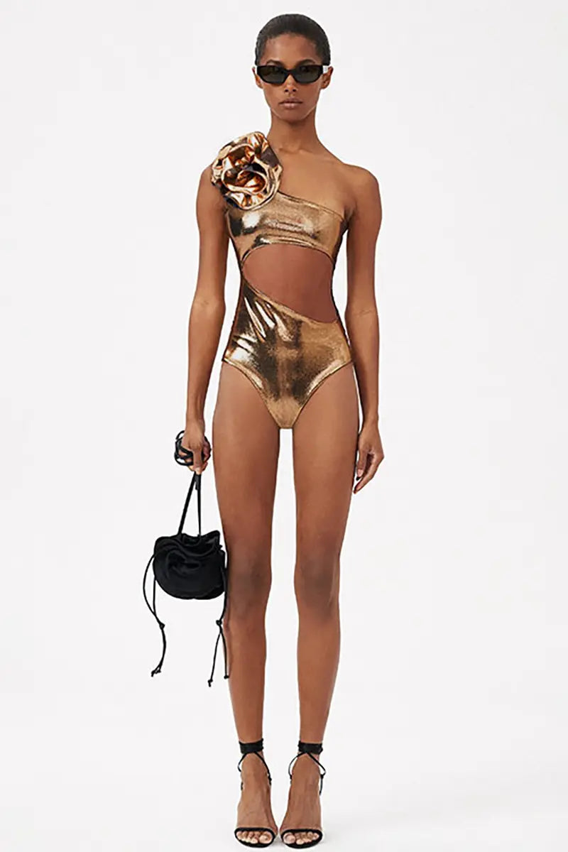 Floral Cutout Swimsuit Set