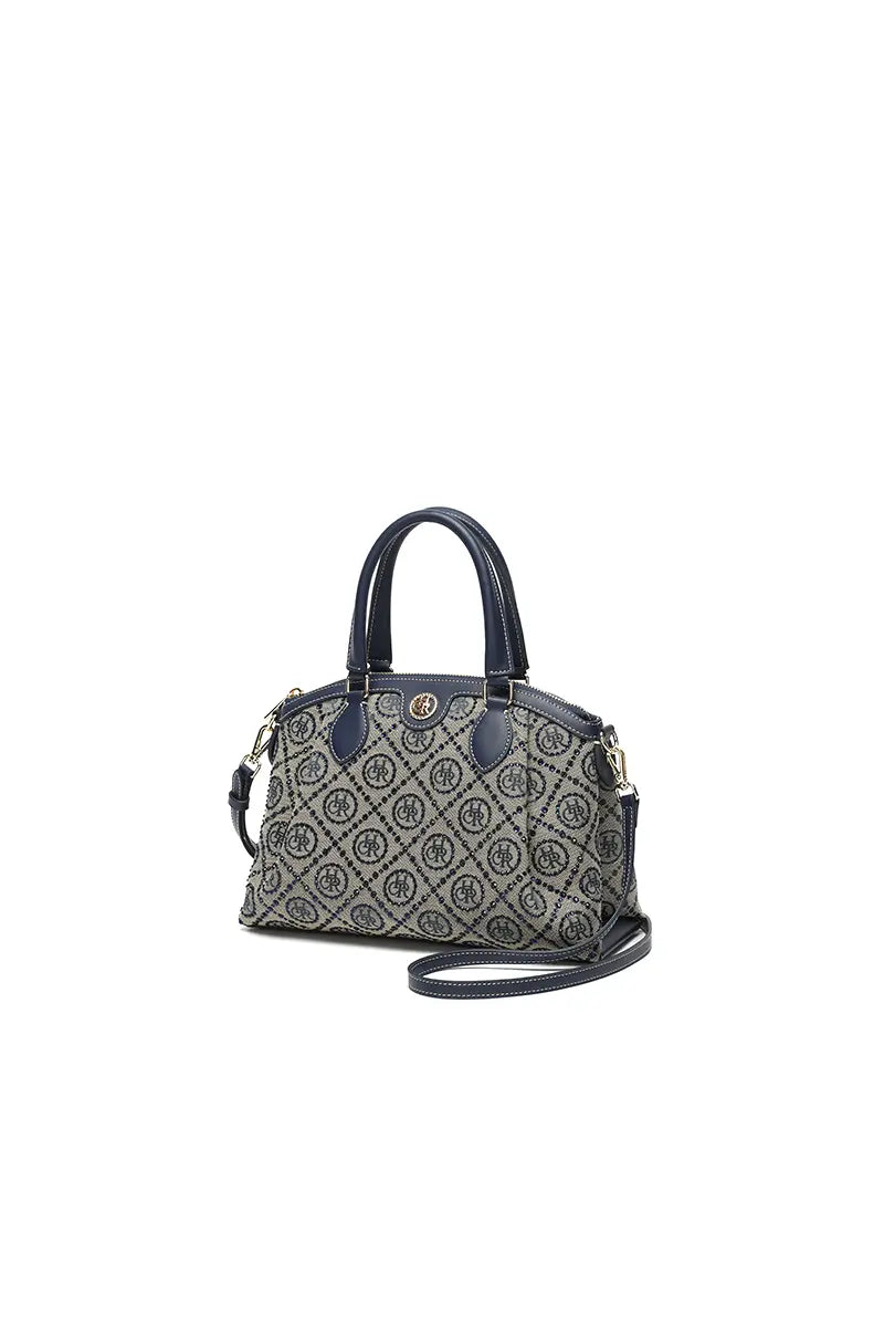 Star Detail Top Handle Tote Crossbody Bag
