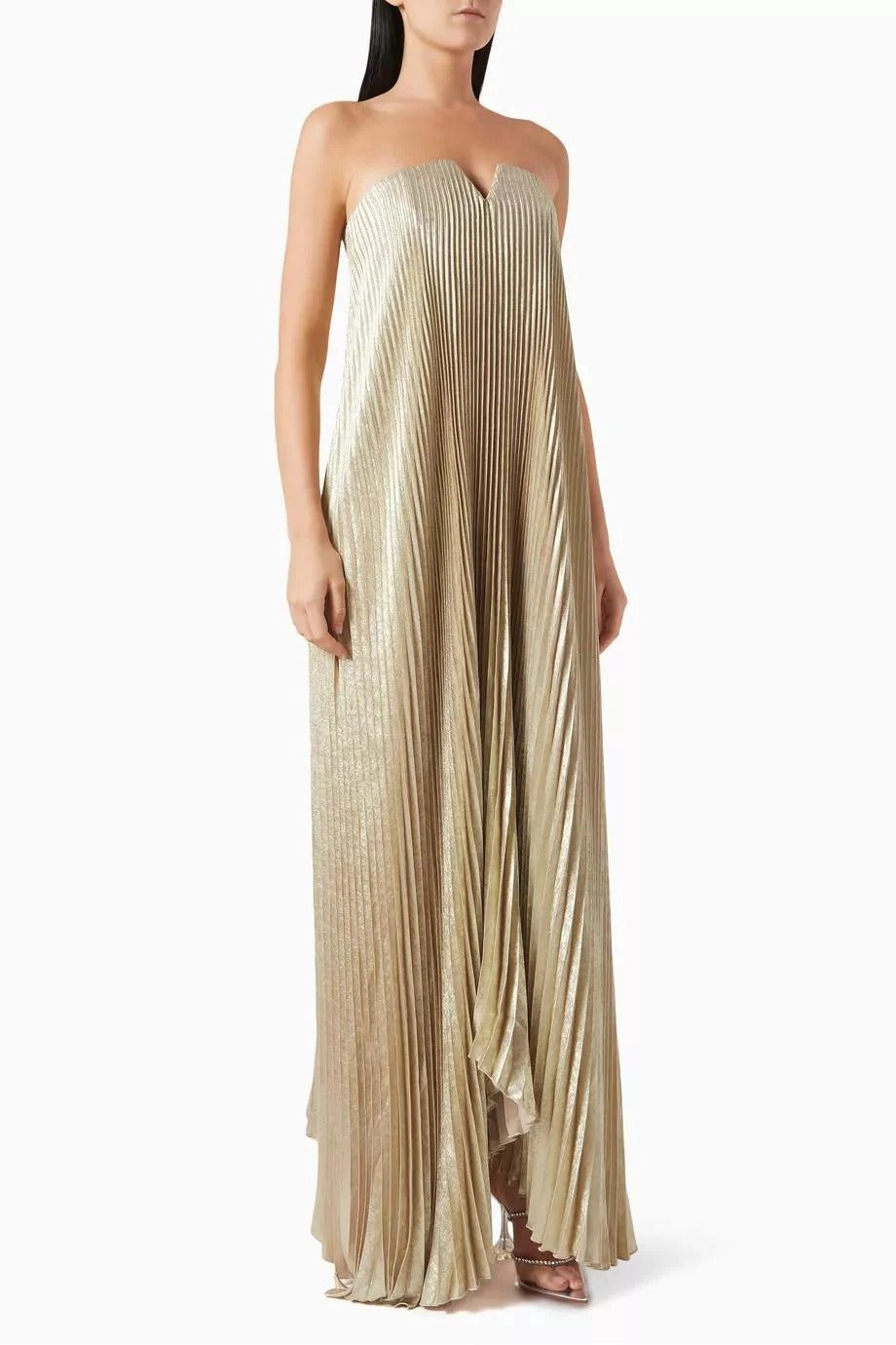 Orange Flower Sweetheart Maxi Dress