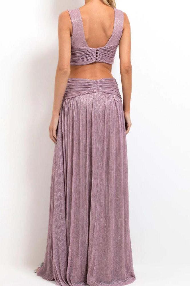 Lurex Diepe V-hals Maxi-jurk