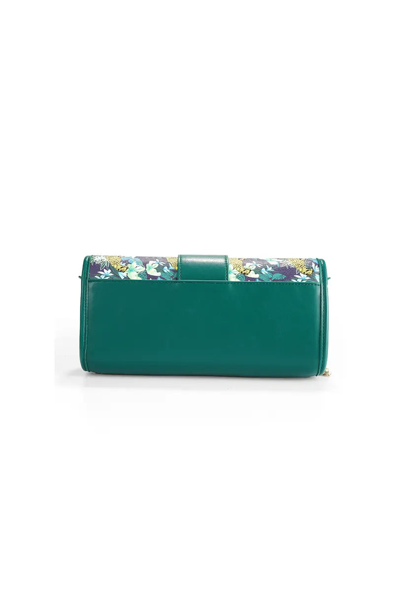 Urban Fashion Emerald Garden Print Barrel Bag