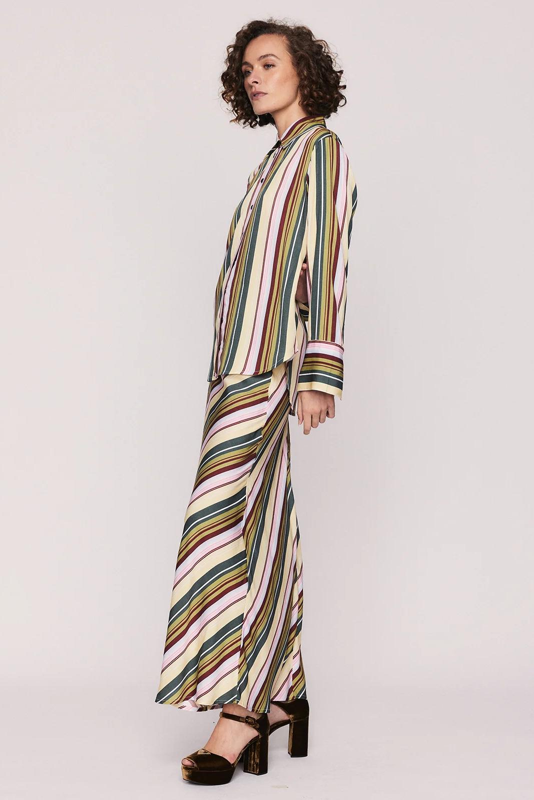 Vintage Striped Maxi Skirt Set
