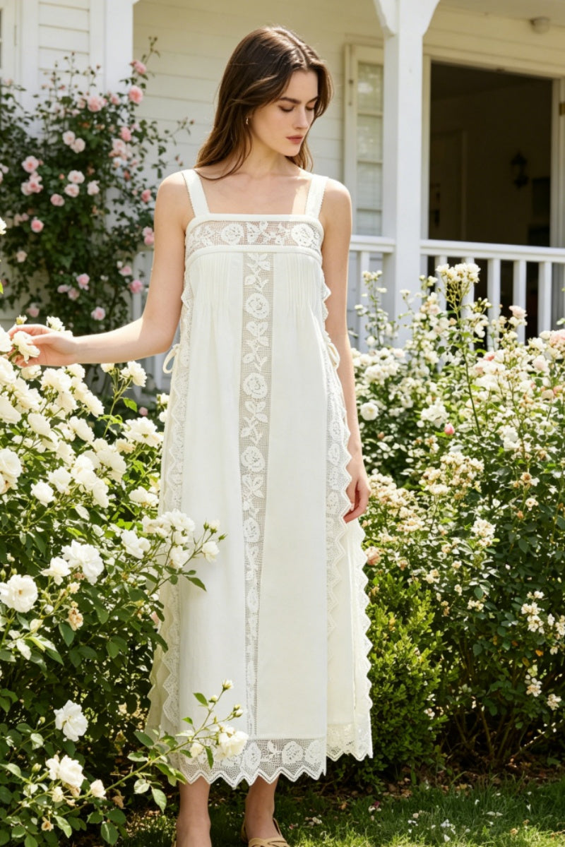 The Lace Linen Midi Dress