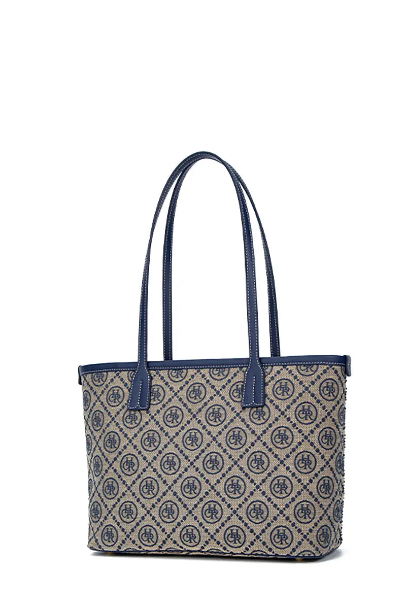 Jacquard Star Rhinestone Tote Bag