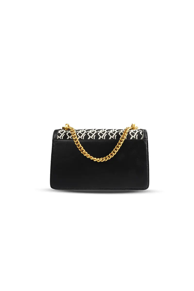Jacquard Stitch Detail Backpack Crossbody Bag