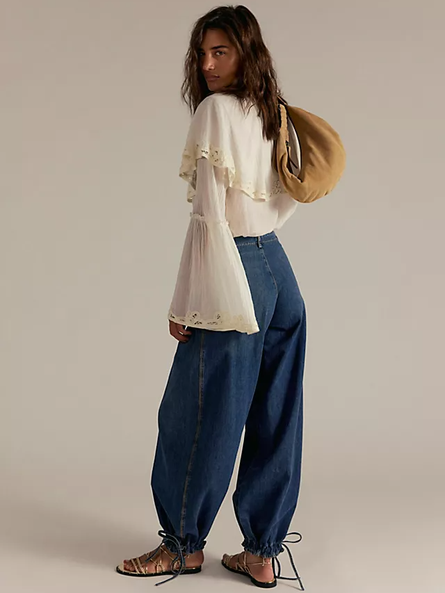 Navy Blue Strap Jeans