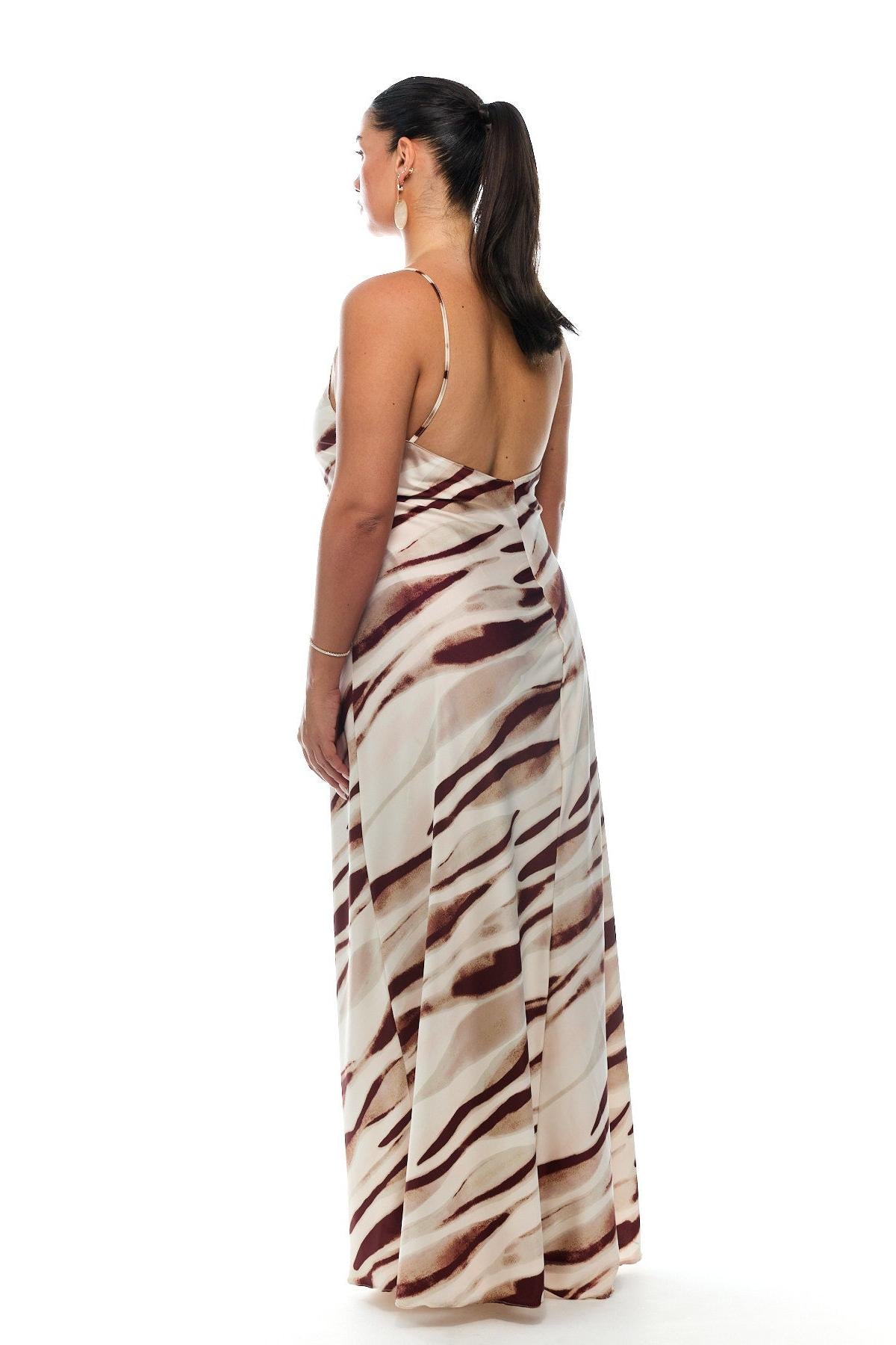 Romana Maxi Dress Brown Print