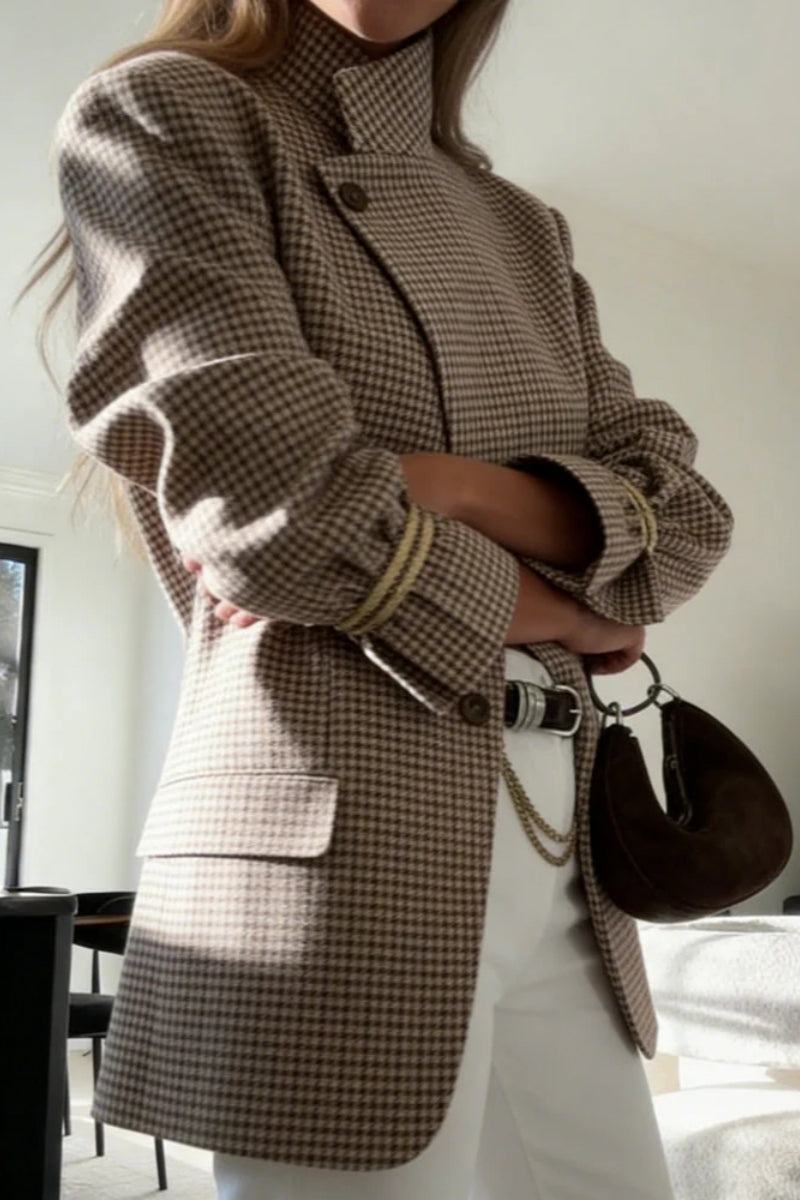 Vintage Plaid Structured Blazer