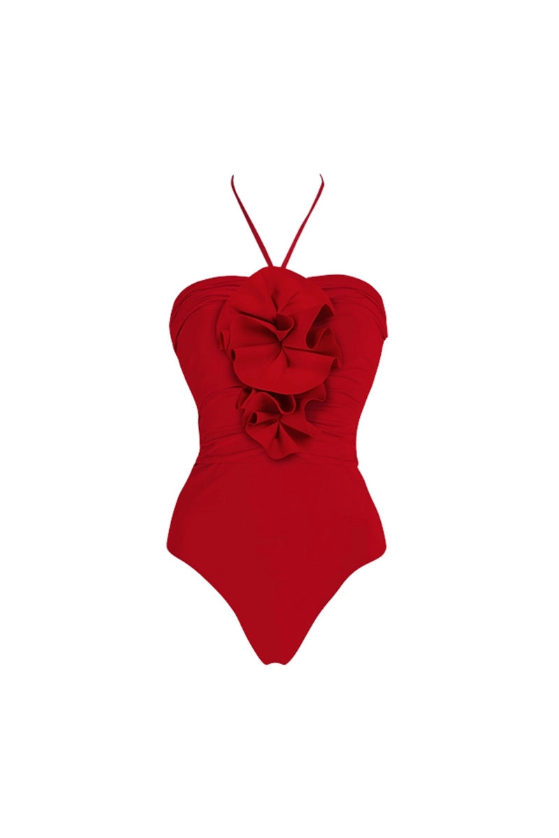 Strappy One-Piece with Removable 3D Floral