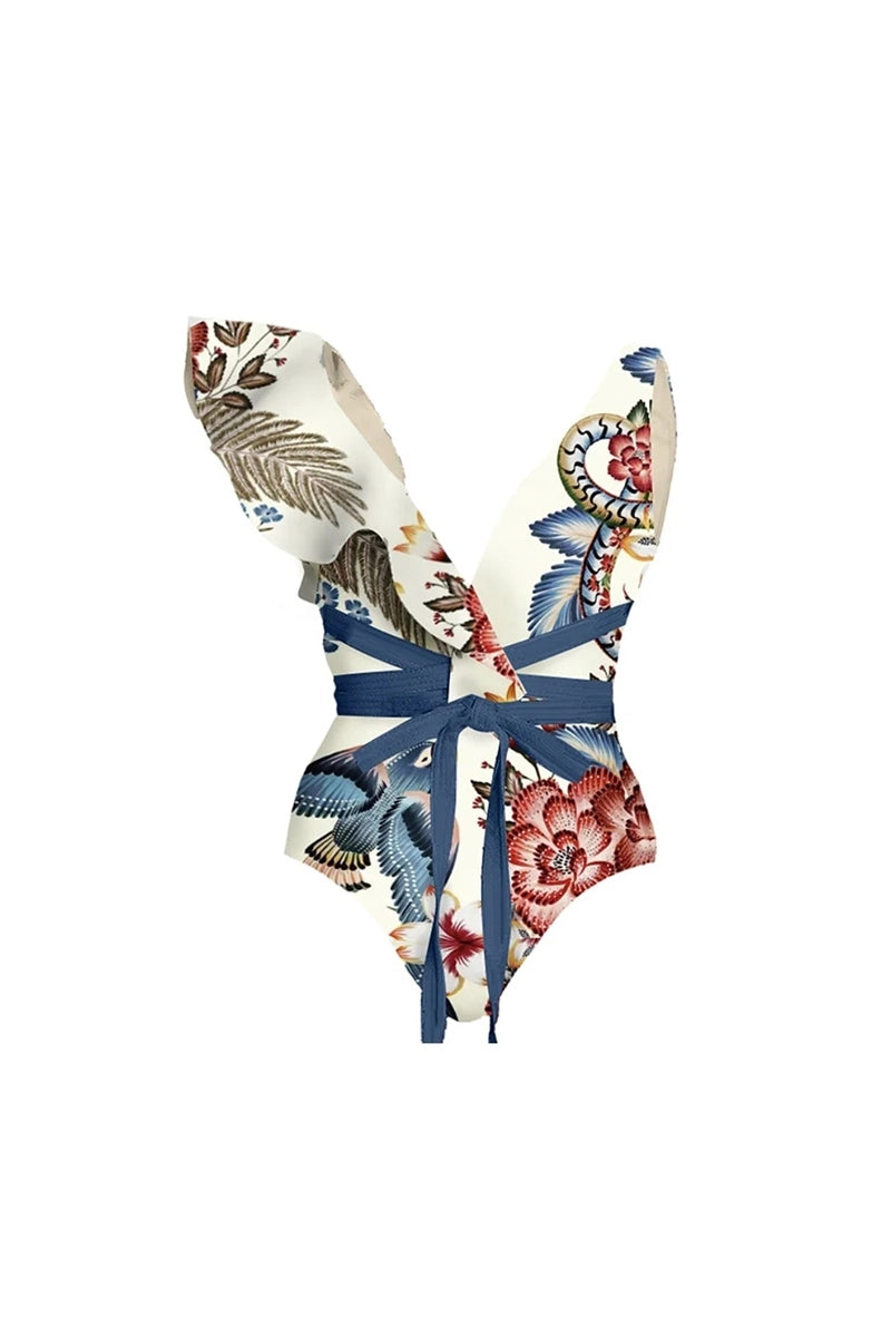 One-Shoulder Toucan Print Monokini