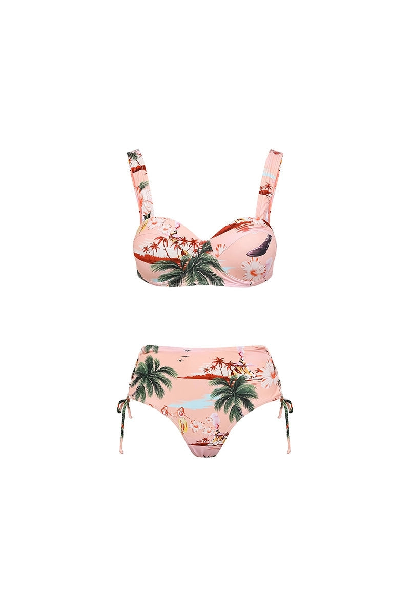 Palm Tree Print Vacation Bikini Set