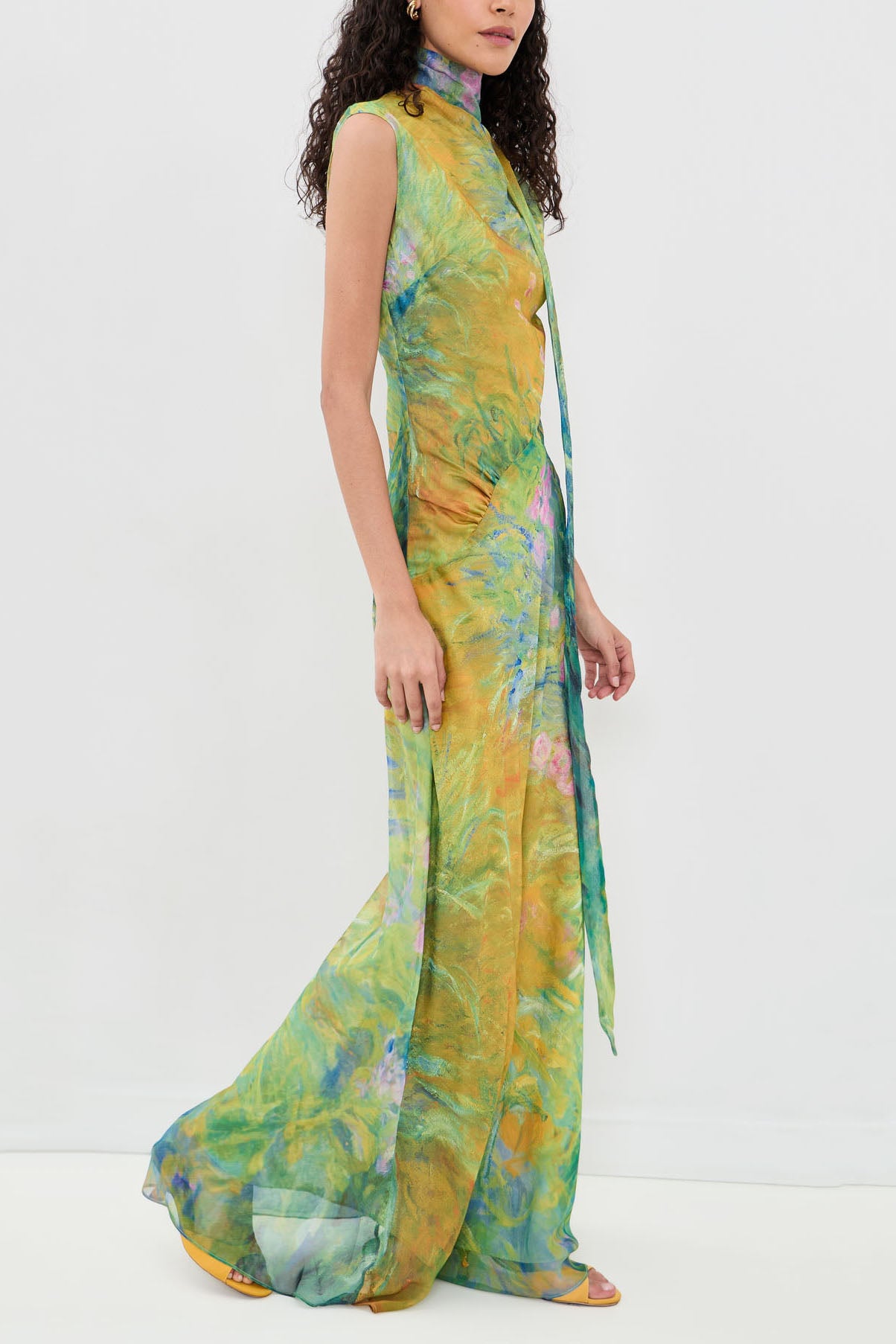 Vestido Maxi Path Of Irises Monet