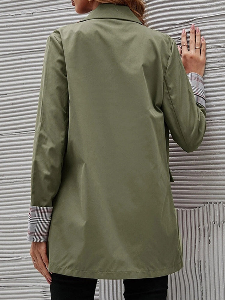 Women Lapel Double‑Breasted Long Sleeve Blazer