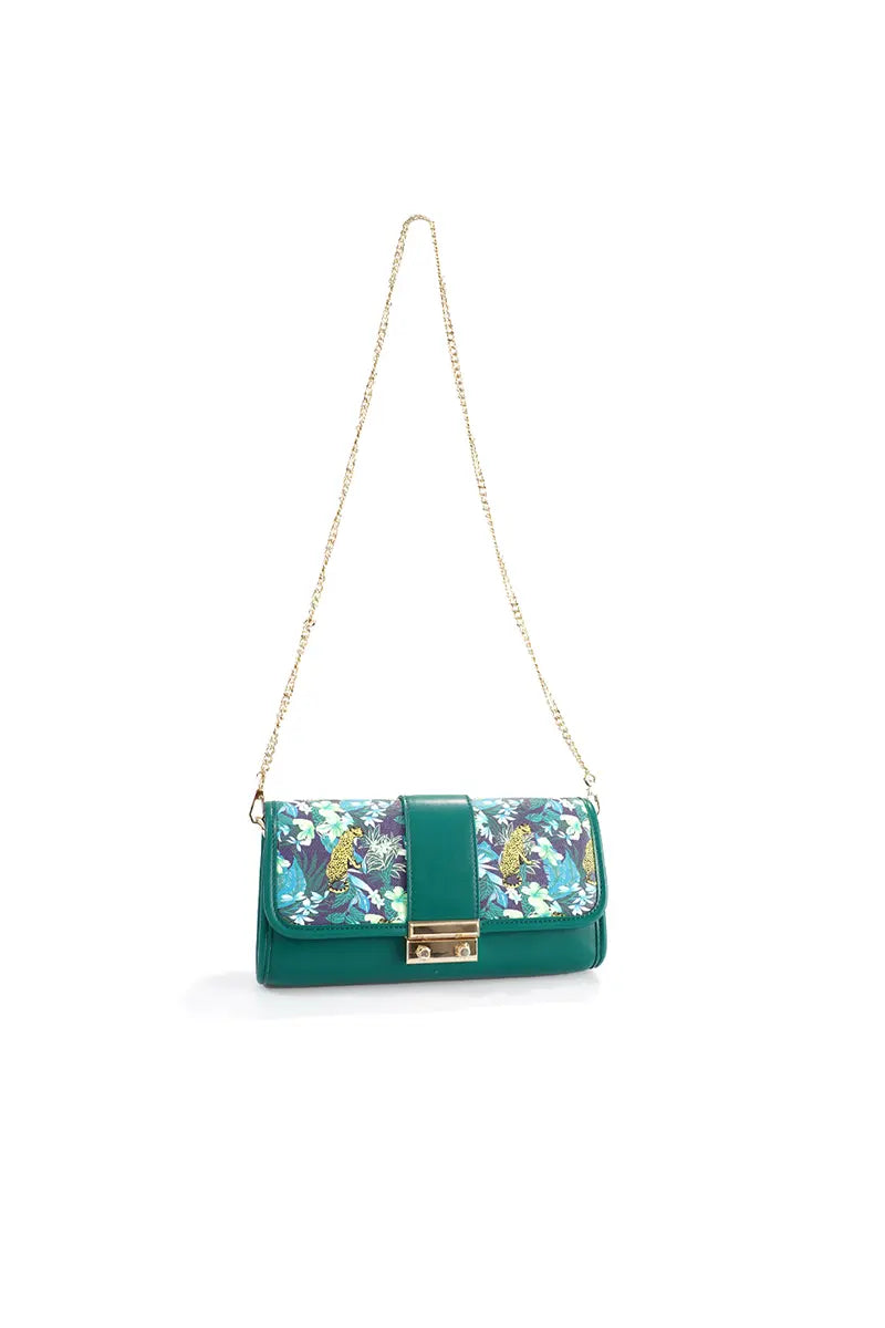 Urban Fashion Emerald Garden Print Barrel Bag