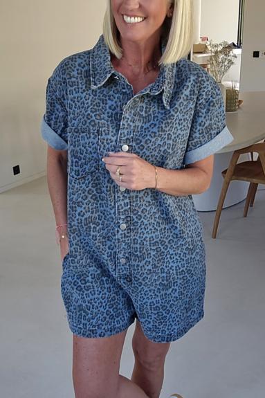 Jini Jeans Playsuit Blauw Leo