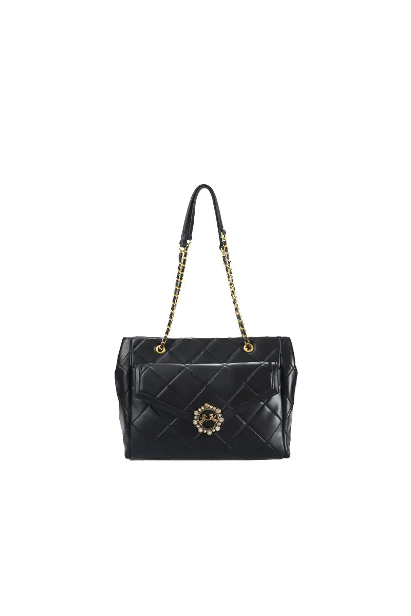 Quilted Chain Crossbody Bag in Chanel-Inspired Style