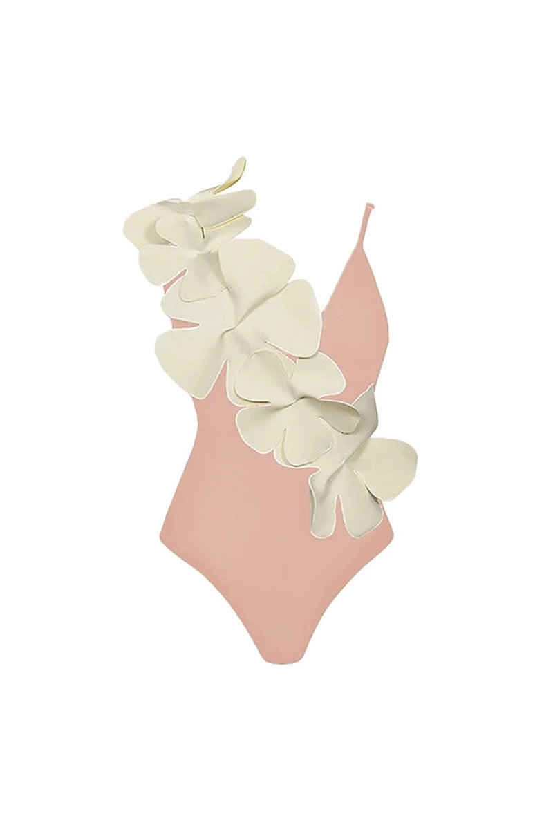 Tie Fresh Floral One Piece Swimsuit