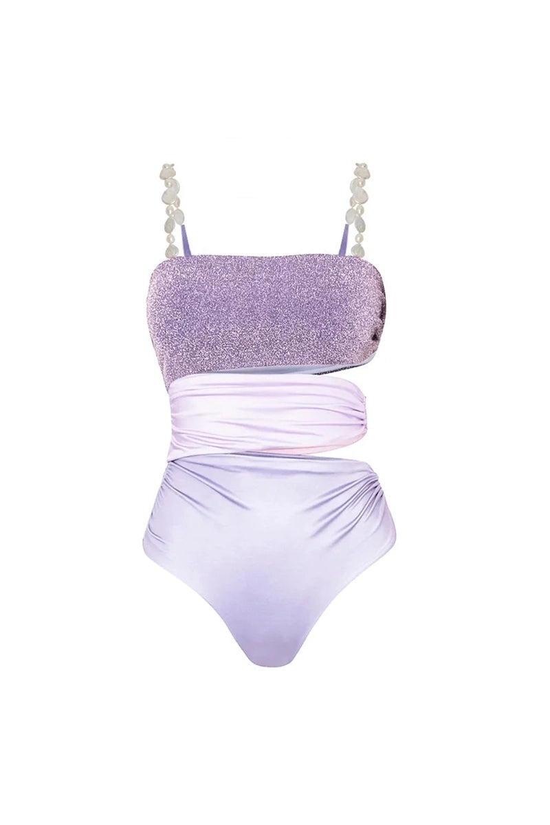 Glitter Cutout Resort Swimsuit Set