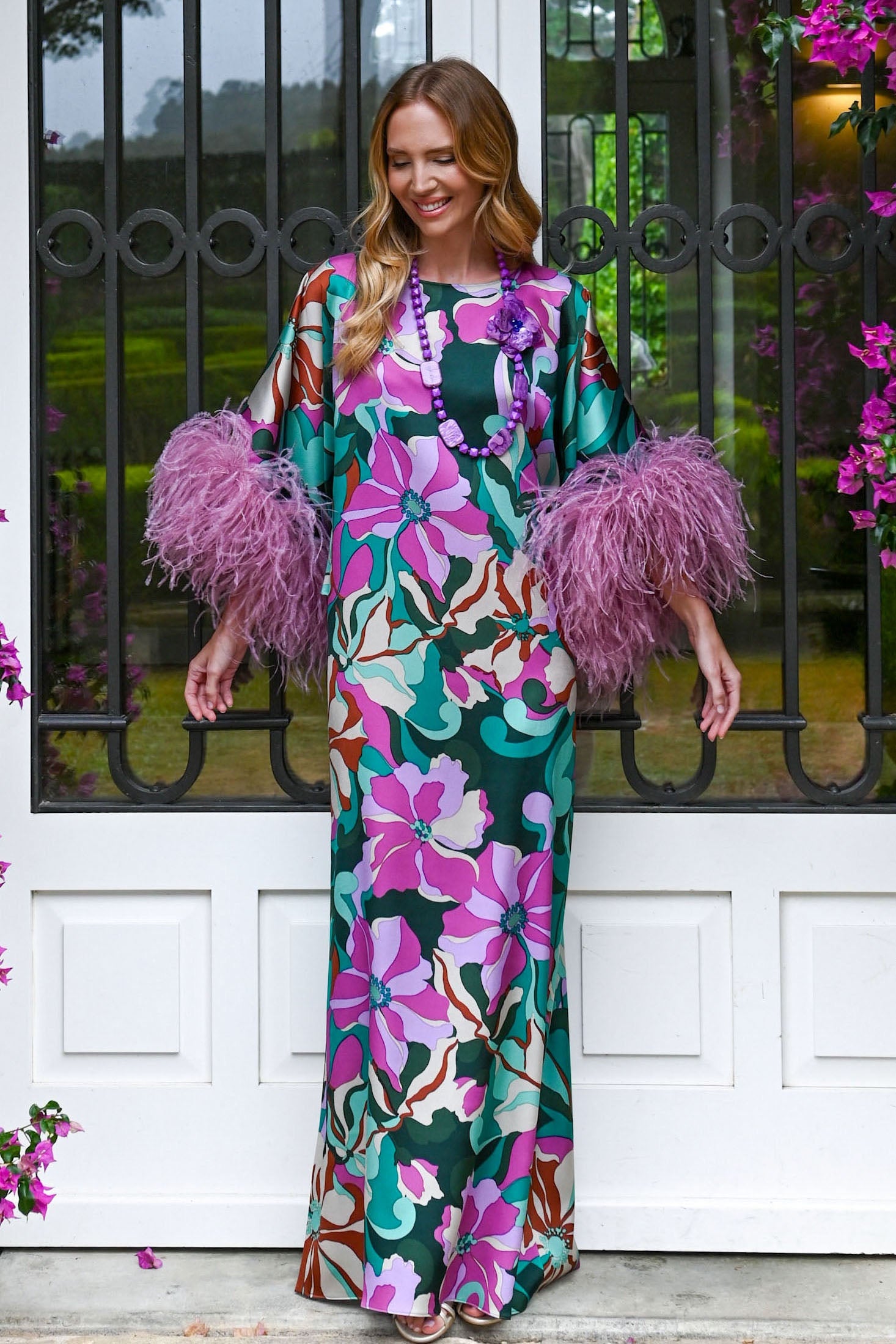 Posidonia Floral Print Kaftan