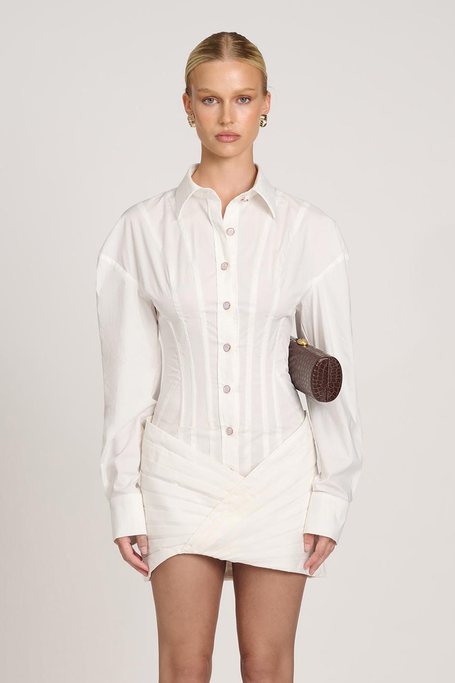 Cindy Shirt Mini Dress | White