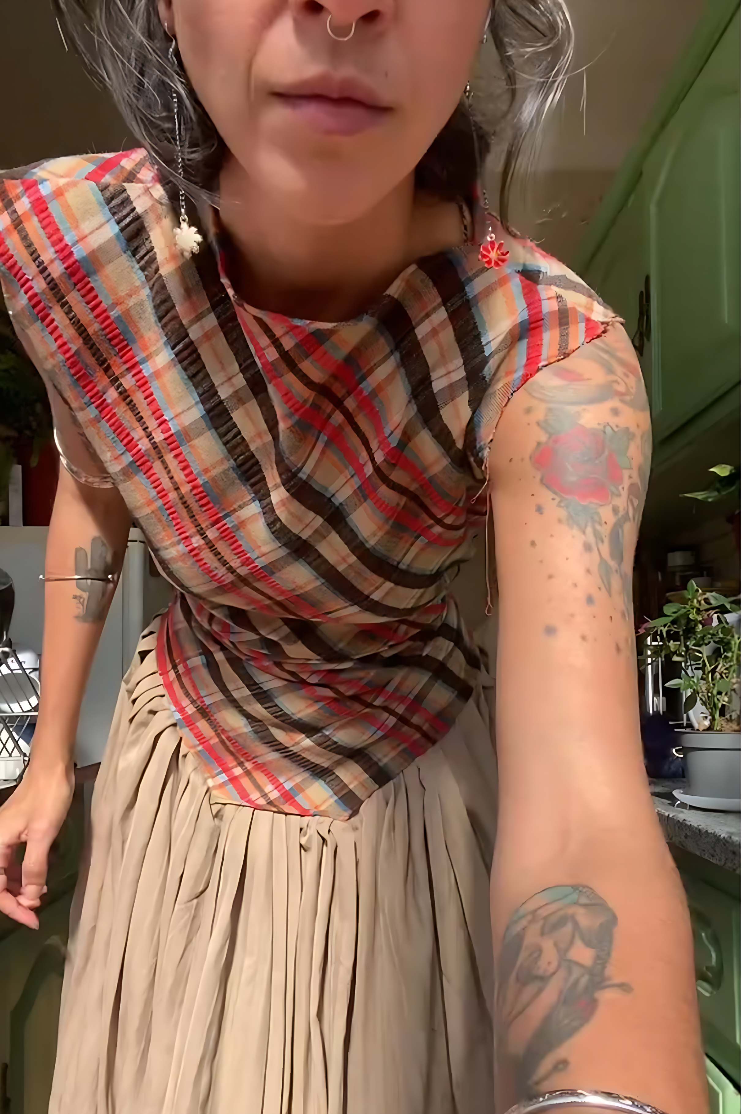 Vintage Plaid Maxi Dress