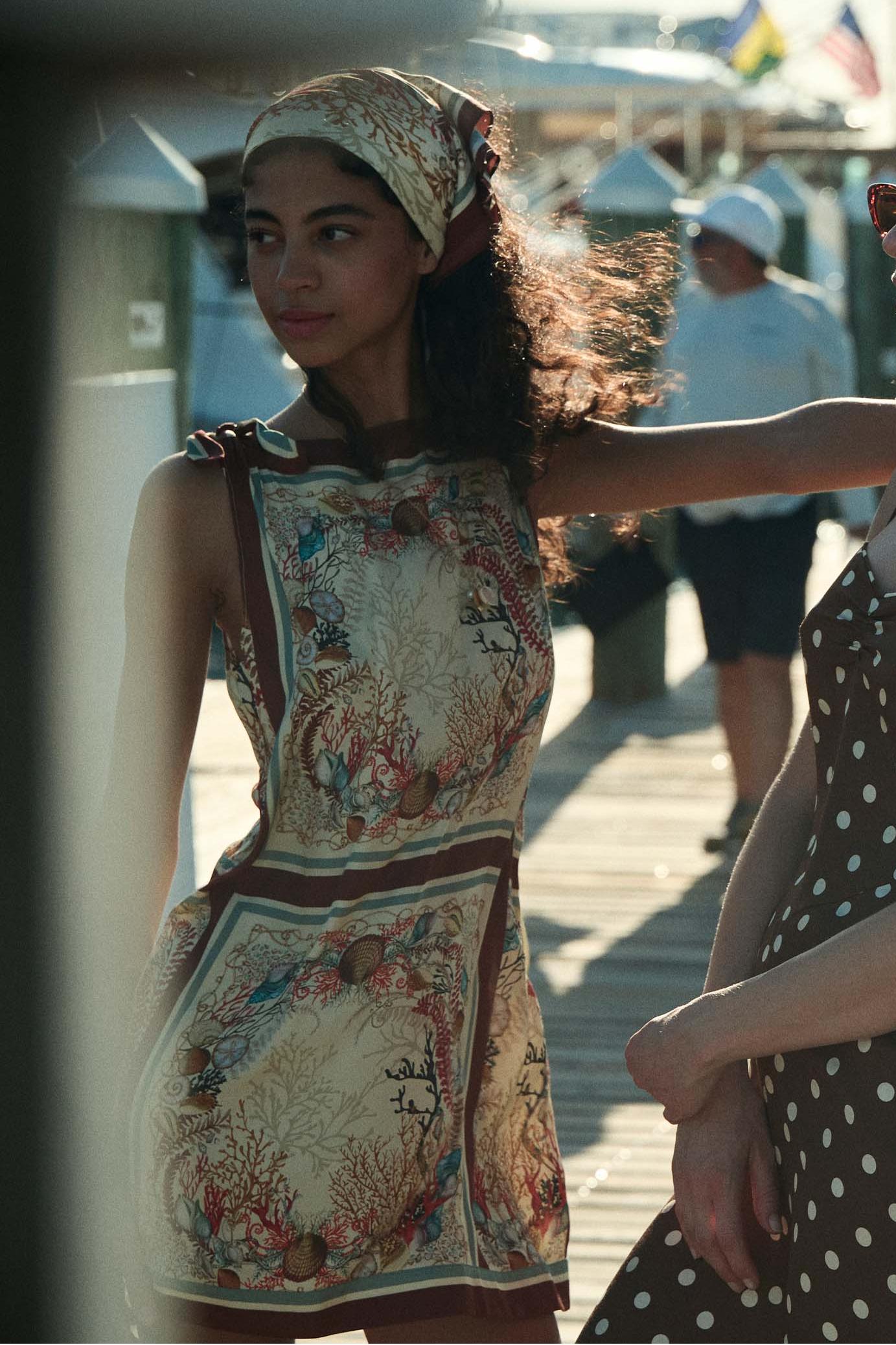 Summer Conch Flower Mini Dress