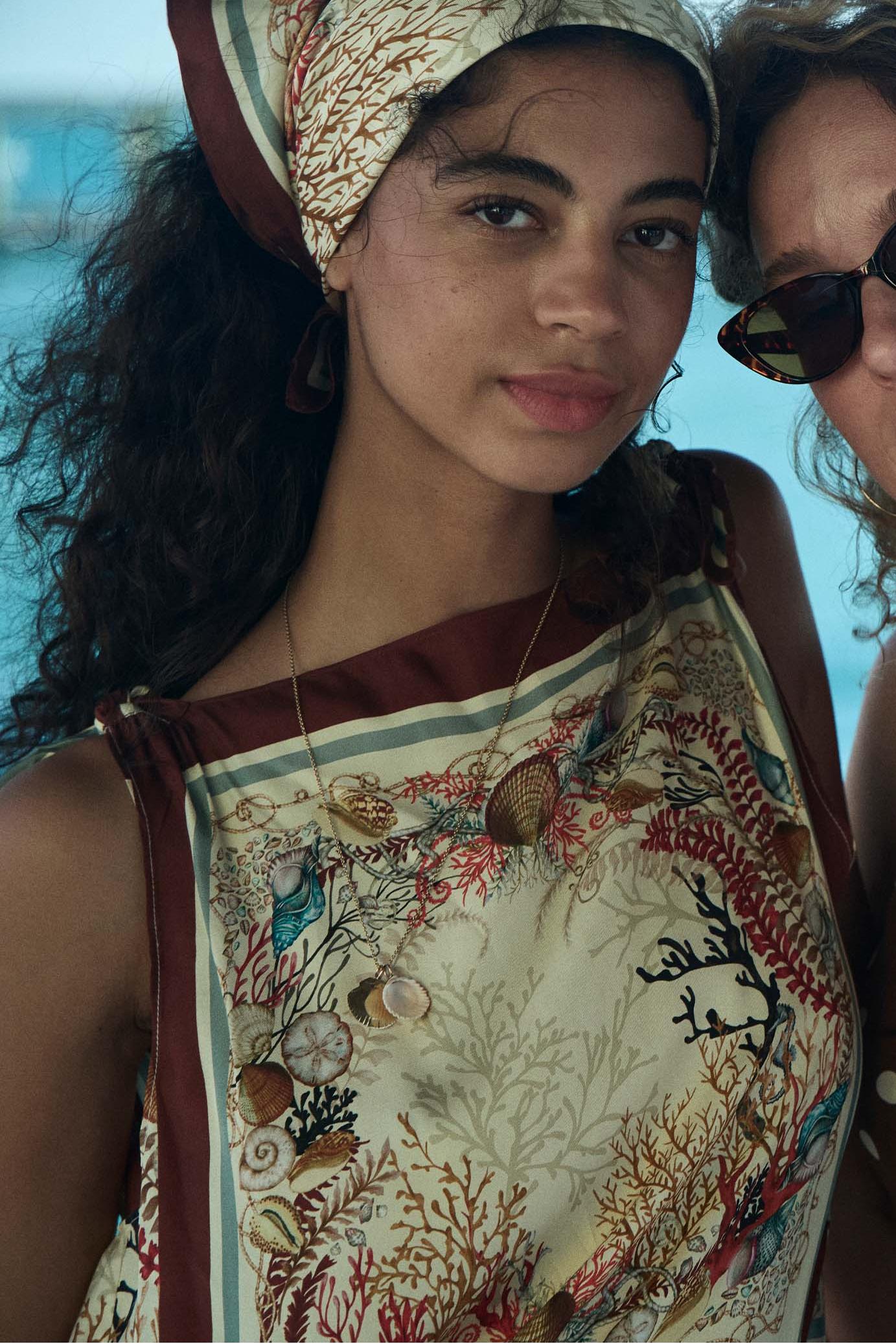Summer Conch Flower Mini Dress