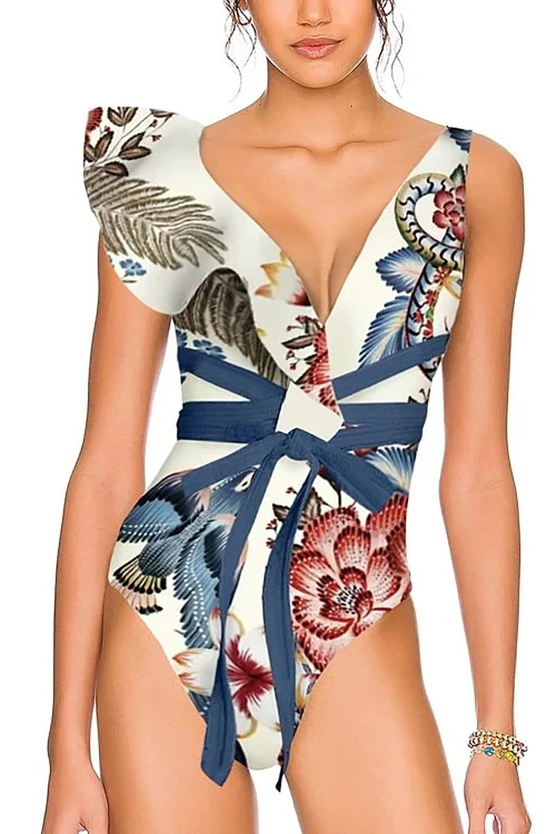 One-Shoulder Toucan Print Monokini