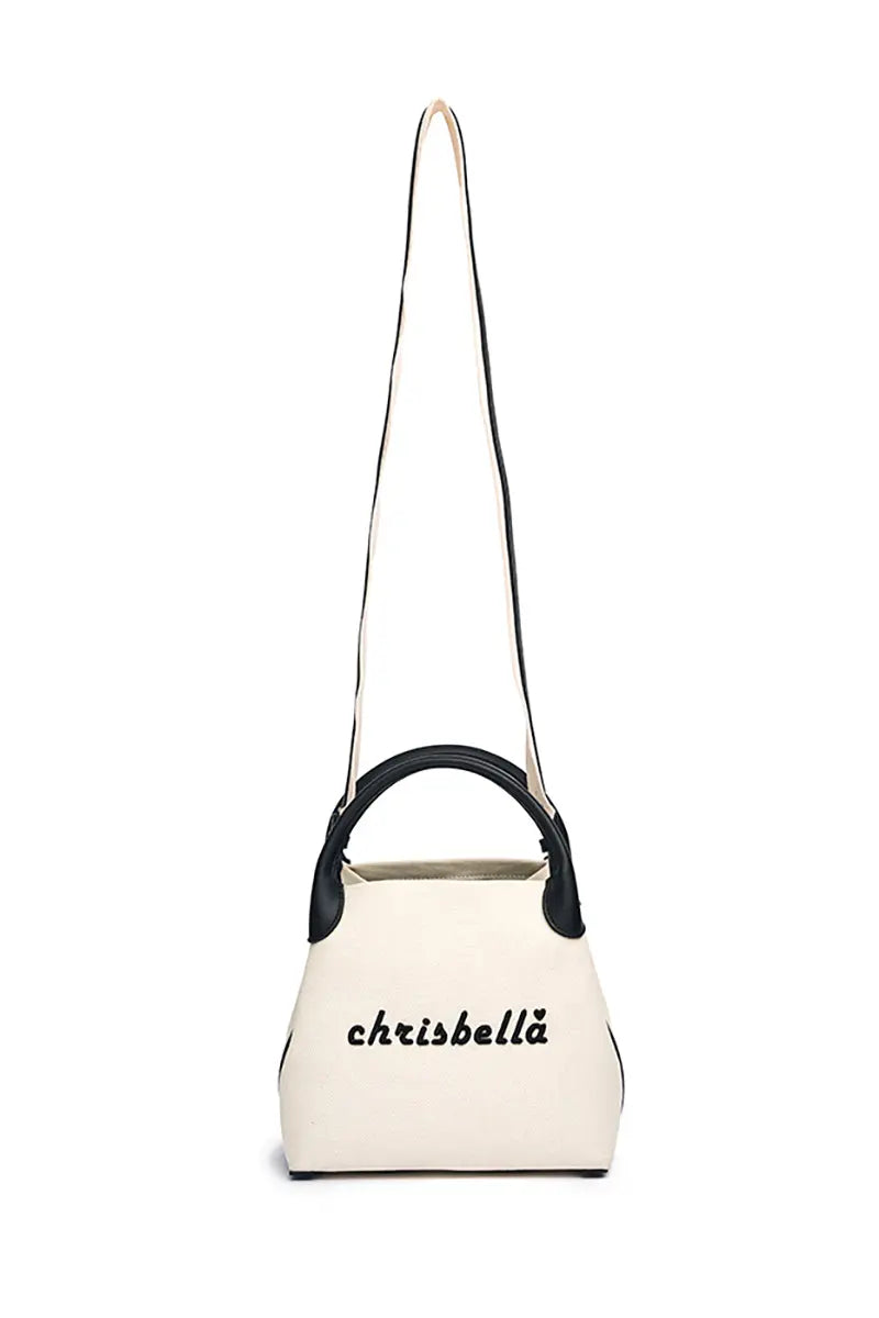 New High-End Letter Canvas Tote with Detachable Strap