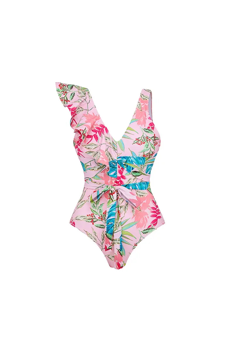 Vacation Floral Print Swimsuit Combo